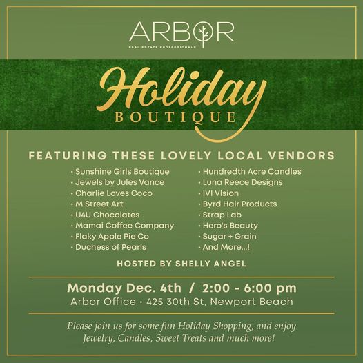 Arbor’s Annual Holiday Boutique Coming December 4